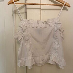 Forever 21 | White Ruffle Tank Top | LG